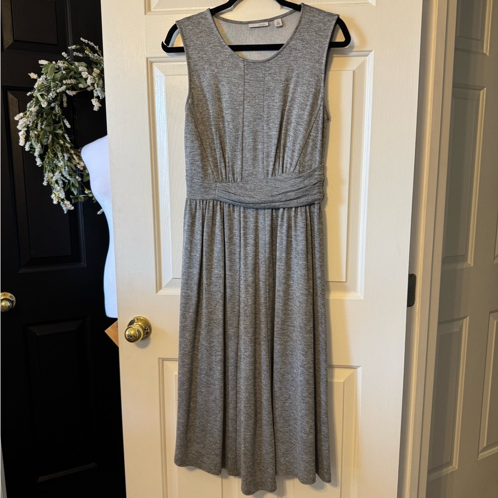 Halogen Gray Sleeveless Midi Dress